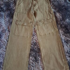 Fashion Nova Women's Cargo Boot Flare Pants in Olive Green